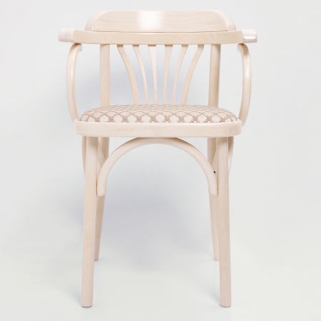 Деревянный стул Венский беленый дуб с мягким сиденьем из ткани