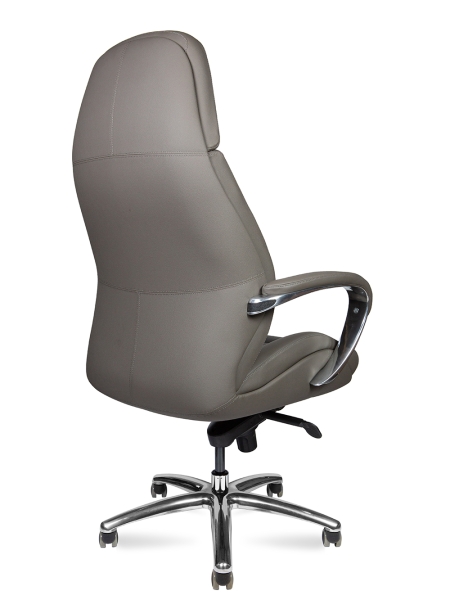 Кресло руководителя Porsche темно-серая натуральная кожа с алюминиевой крестовиной