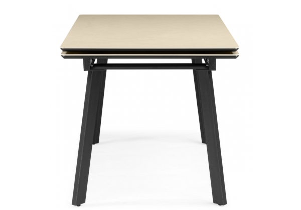 Керамический стол Норман 120(180)х80 okara light yellow, черный