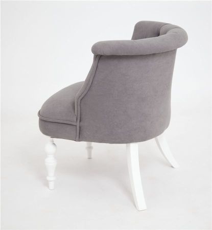 Кресло Бархат эмаль белая, RS15 - серый