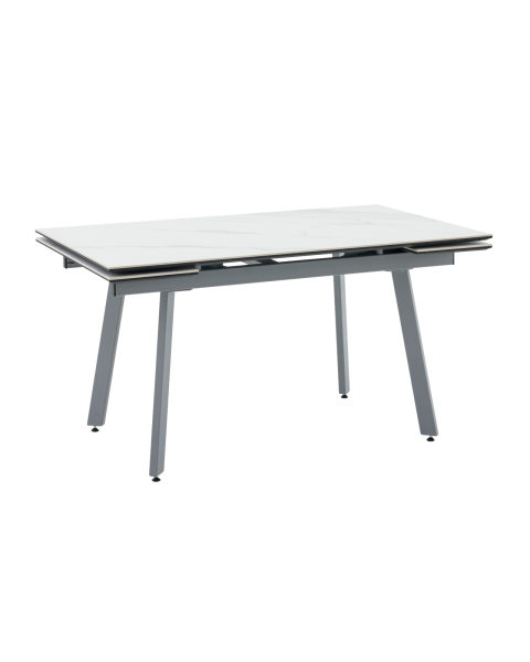 Стол Тайл 140-200/85/75 столешница Snow white подстолье металл серый
