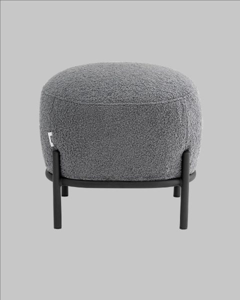 Пуф Стоун букле Fluffy темно-серый