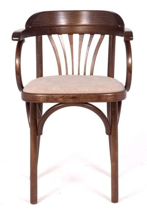 Деревянный стул Венский темный тон с мягким сиденьем из ткани RS 16