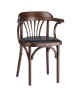 Деревянный стул Венский темный тон с мягким сиденьем из экокожи с дугами назад