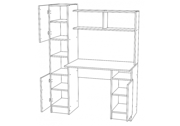 Компьютерный стол Эндо дуб вотан, белый