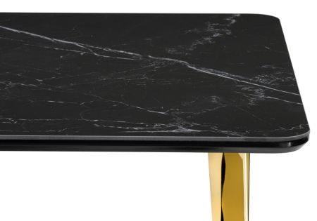 Керамический стол Селена 3 140х80 черный мрамор, золото