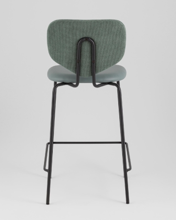 Стул полубарный Masey зеленый со светло-зеленой экокожей