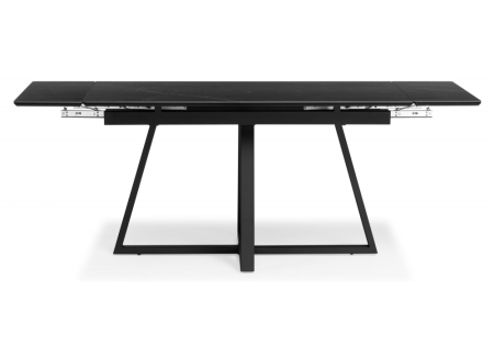 Керамический стол Памелла 140(200)х80 черный мрамор, черный