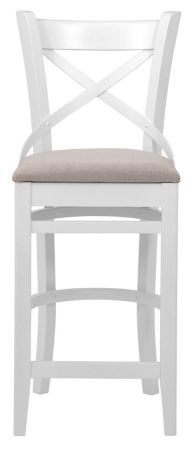 Стул барный "Hugo" белая эмаль, бежевый