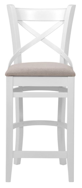 Стул барный "Hugo" белая эмаль, бежевый