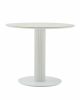 Стол круглый Терралино D90 верх керамика белый матовый, основание металл белый