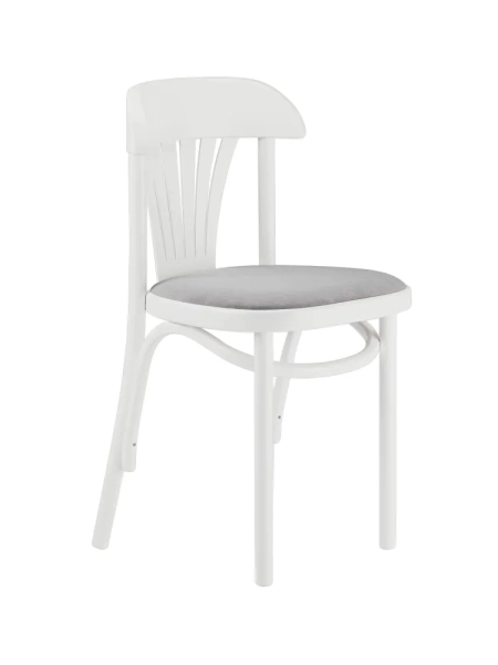 Стул Астра с мягким сиденьем белая эмаль, ткань RS15