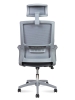 Кресло офисное Max серый, сетка и пластик, мягкое сиденье, с подлокотниками