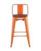 Стул полубарный TOLIX WOOD со спинкой оранжевый глянцевый
