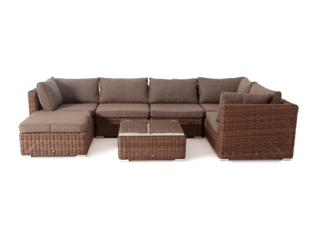 "Лунго" модуль диванный угловой с подушками, цвет коричневый