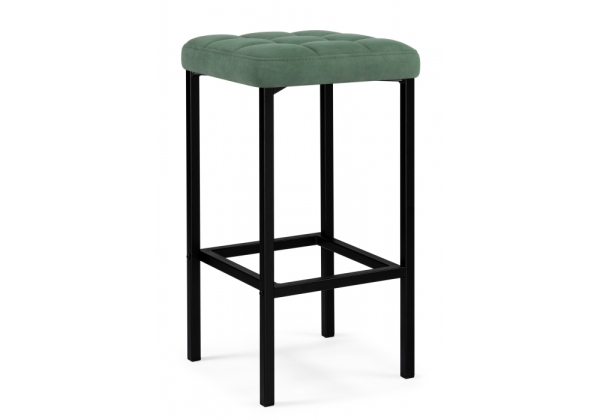 Барный стул Лофт микровелюр катания изумруд, черный матовый