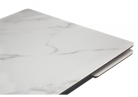 Керамический стол Мэриан 140(200)х80 snow alpin white, черный