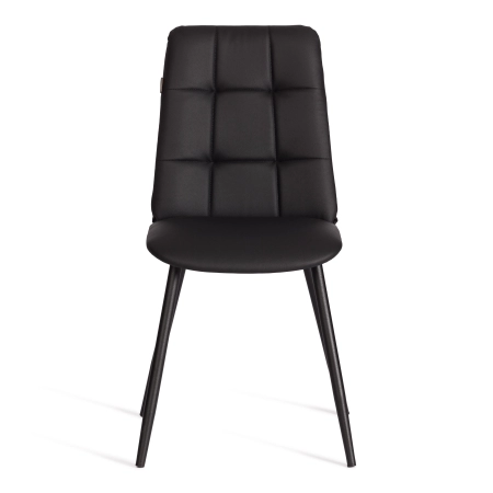 Стул обеденный Asti черный, экокожа и металл, мягкое сиденье, без подлокотников