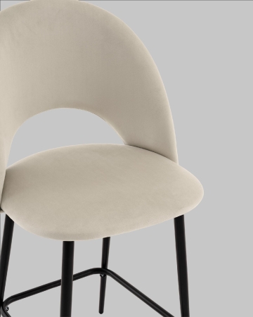 Стул полубарный Меган SN велюр бежевый