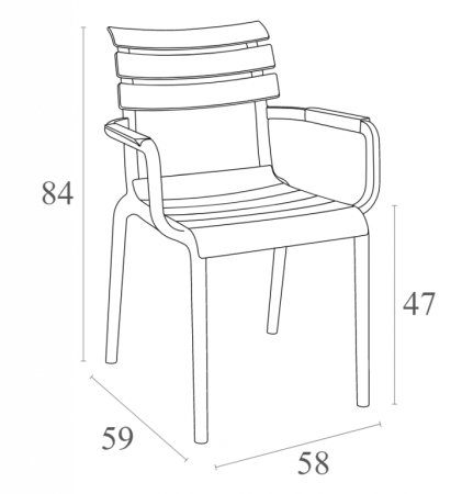 Кресло пластиковое Siesta Contract Paris оливковый