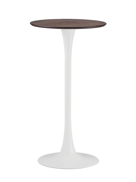 Барный стол Tulip style белый каркас столешница орех