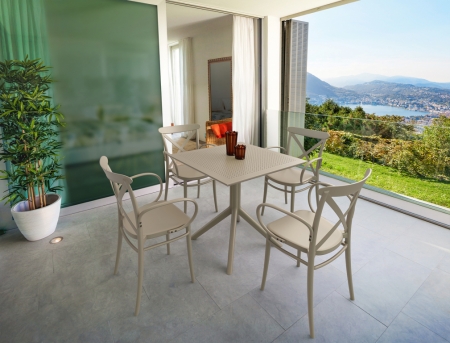 Стол пластиковый Siesta Contract Sky Table 80 бежевый