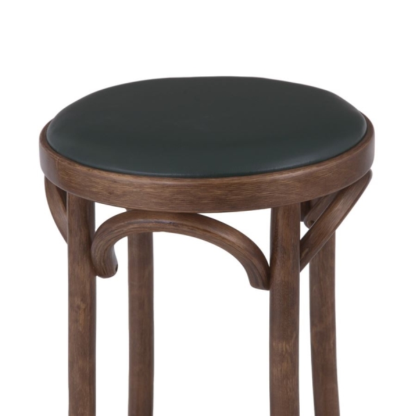 Табурет барный 650 Венский мягкий средний тон, экокожа зеленая