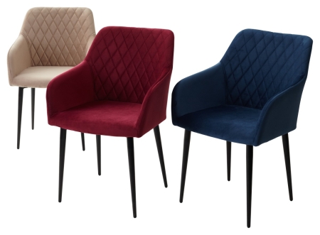 Стул BRANDY-X синий #29 велюр, черный каркас