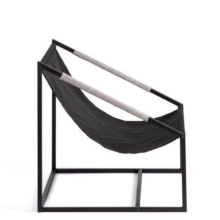 Кресло Charli серый и бежевый, ткань и металл, мягкое сиденье, без подлокотников