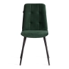 Стул обеденный Asti зеленый, велюр и металл, мягкое сиденье, без подлокотников