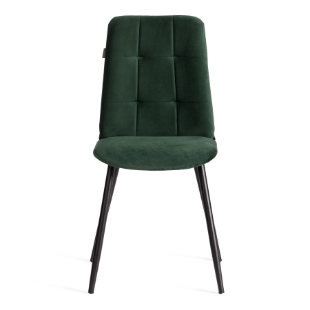 Стул обеденный Asti зеленый, велюр и металл, мягкое сиденье, без подлокотников