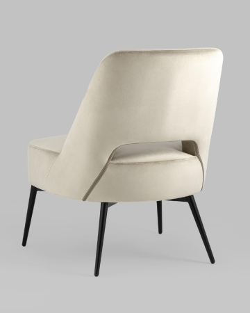 Кресло лаунж Бостон велюр бежевый