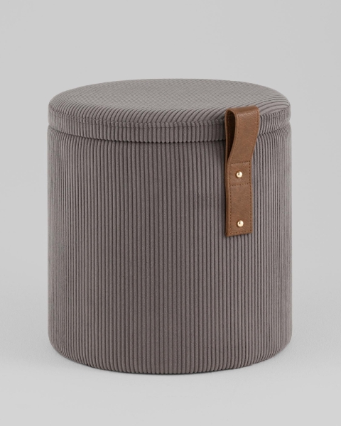 Пуф Руни XS с ящиком вельвет темно-серый