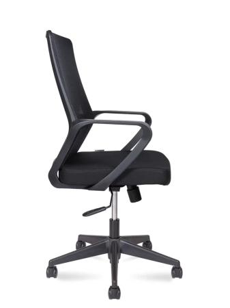 Кресло офисное Pino LB черный, ткань и пластик, мягкое сиденье, с подлокотниками