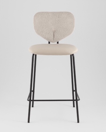 Стул полубарный Masey бежевый с бежевой экокожей