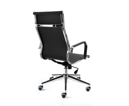 Кресло офисное Техно хром черная экокожа