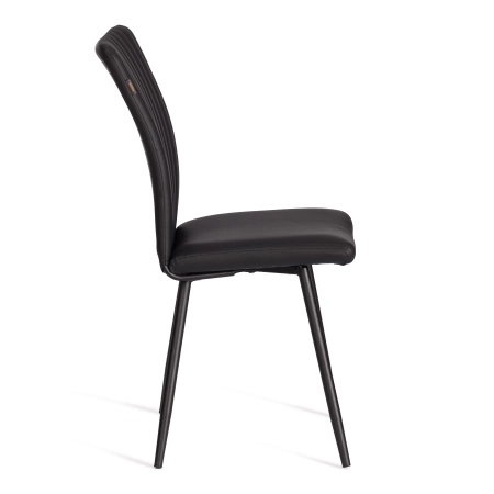 Стул обеденный Monte Carlo черный, экокожа и металл, мягкое сиденье, без подлокотников