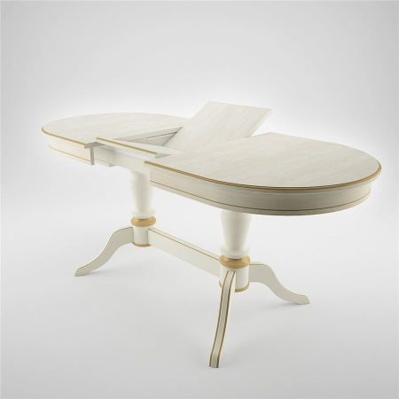 Стол "Орфей-2" эмаль 11 + патина золото, шпон дуб