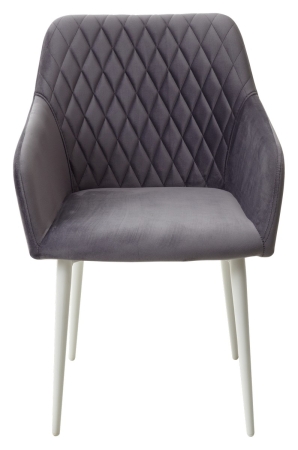 Стул BRANDY-X серый #27 белый каркас, велюр