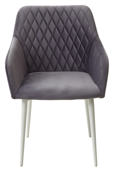 Стул BRANDY-X серый #27 белый каркас, велюр