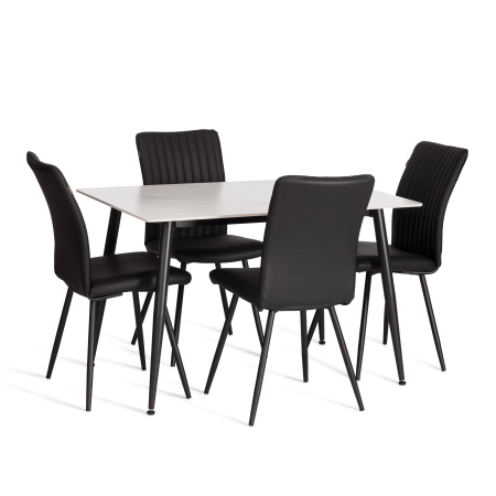 Стул обеденный Monte Carlo черный, экокожа и металл, мягкое сиденье, без подлокотников