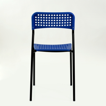 Стул UNO темн-синее сиденье, корпус черный стопируемый