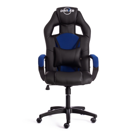 Кресло DRIVER (22) экокожа и ткань, черный и синий