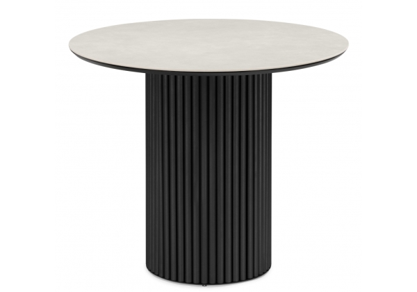 Керамический стол Барел 89 carmen light grey, черный