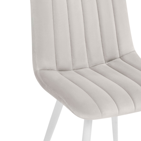 Стул на металлокаркасе Дани молочный велюр velutto 67, белый