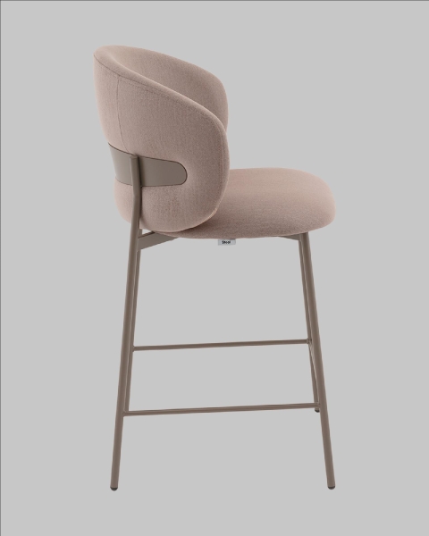 Стул полубарный Блейз велюр бежевый, каркас бежево-серый