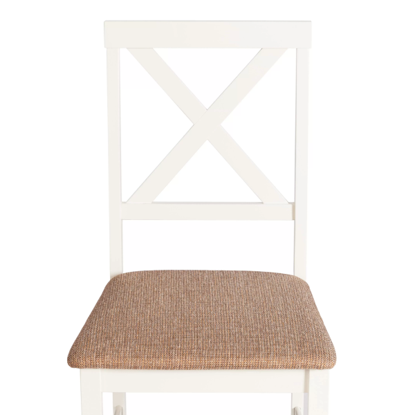 Стул обеденный Хадсон/Hudson дерево гевея/мдф, ivory white (слоновая кость), ткань кор.-зол. (1505-9)