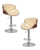 Набор 2 шт Стул барный KARTER, коричневое дерево, кремовый