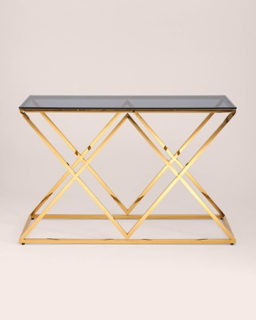 Консоль ИНСИГНИЯ 120*40 золото стекло дым