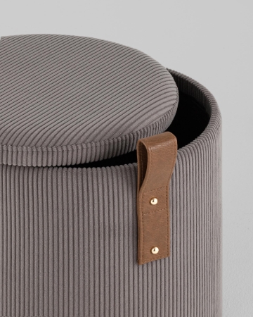 Пуф Руни XS с ящиком вельвет темно-серый